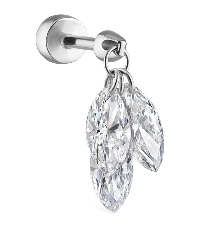 Maria Tash floating diamond plume earring 6.5mm, UK version