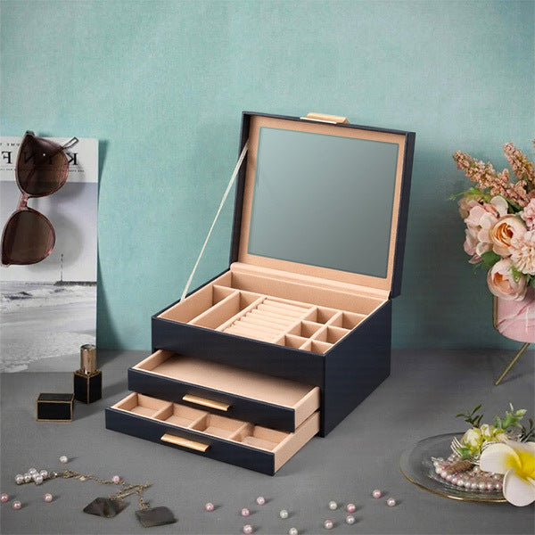 Livingandhome 3-tier jewellery box with drawers - British product