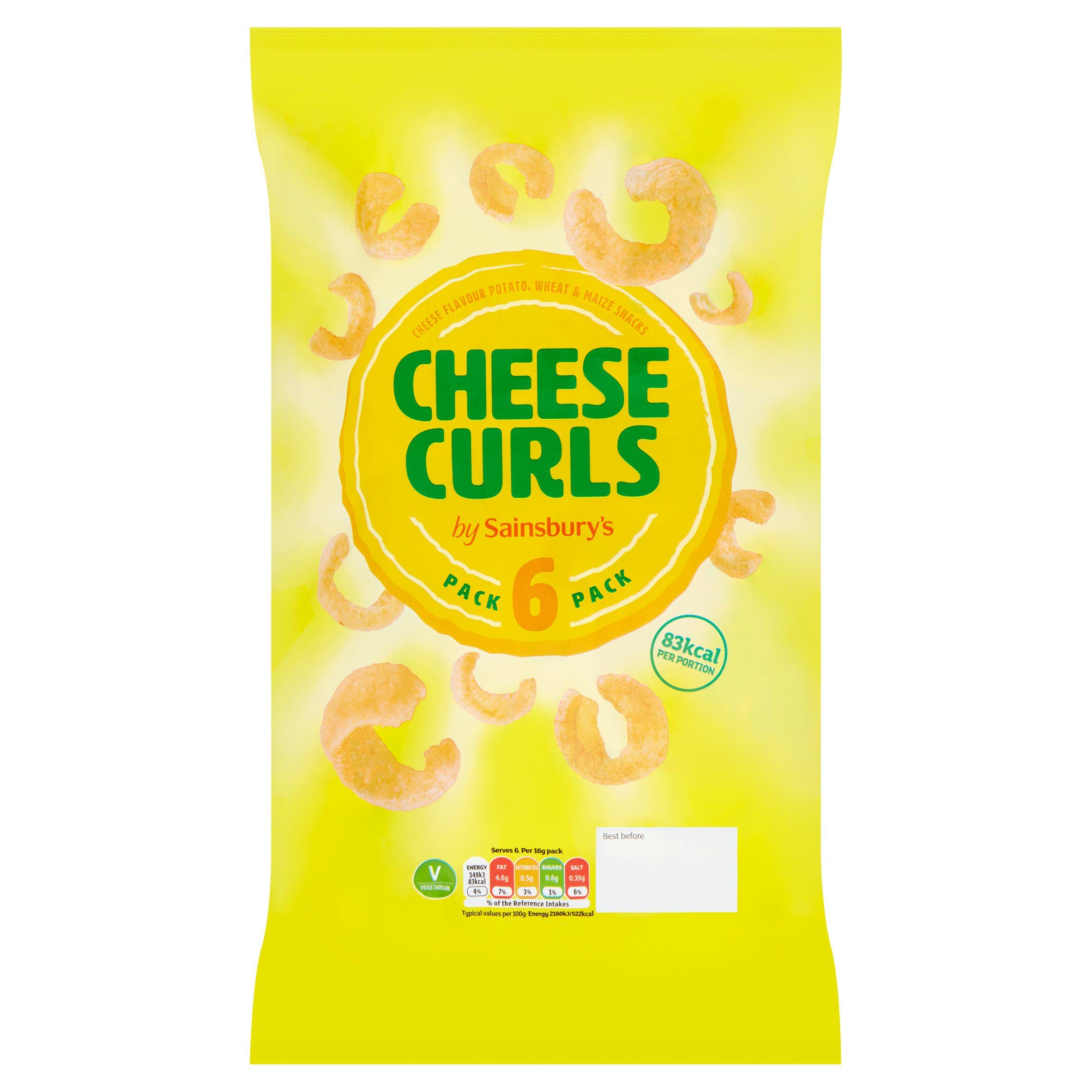 Sainsbury's Cheesy Curls 6x16g GOODS Sainsburys   