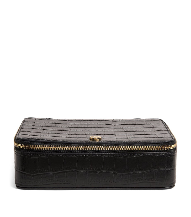 Harrods croc-embossed leather trinket box - British product
