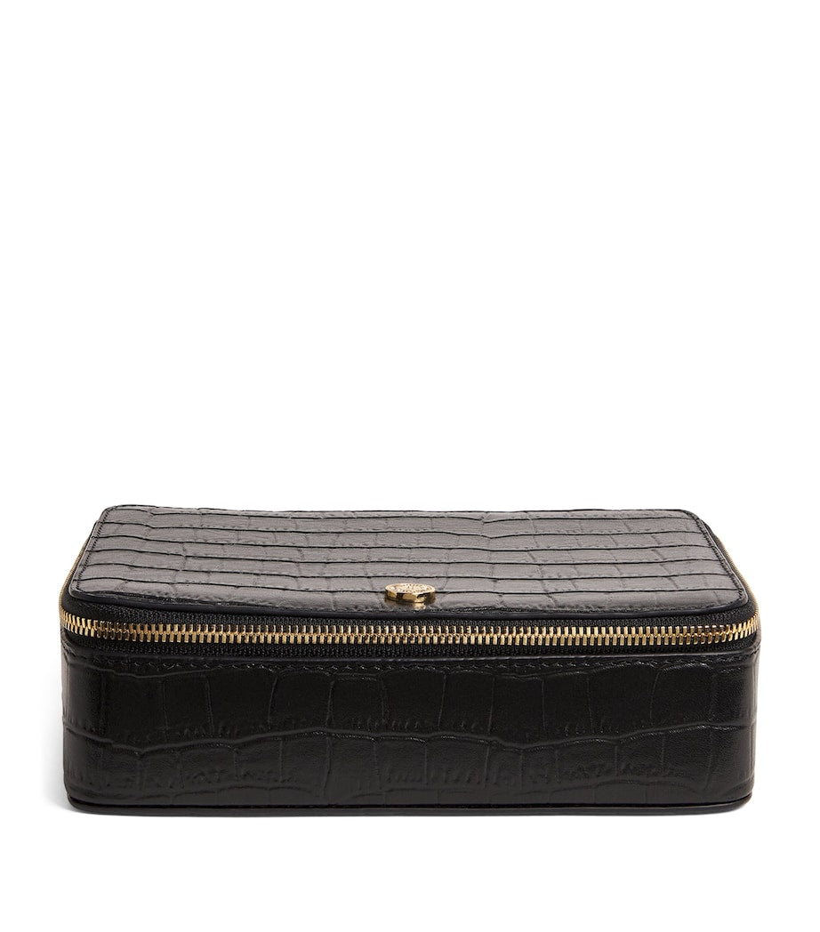 Harrods croc-embossed leather trinket box - British product