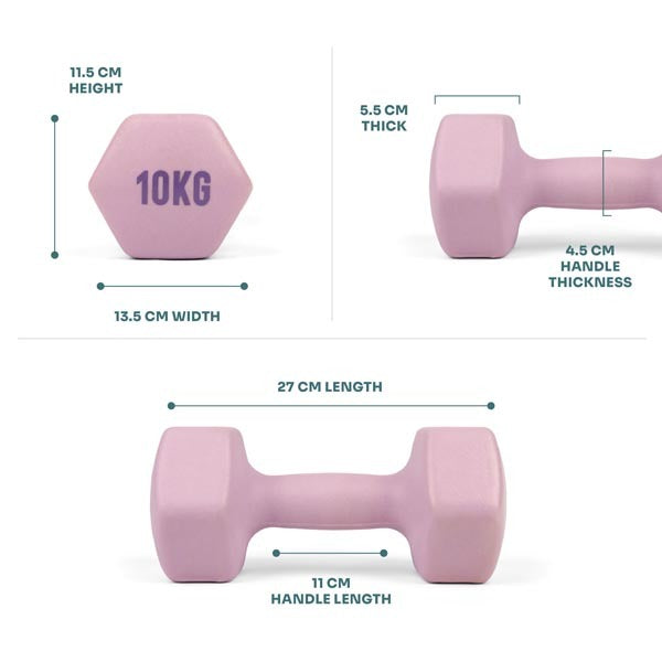 Myga Hexagonal Dumbbell - 10kg Pair GOODS Superdrug   