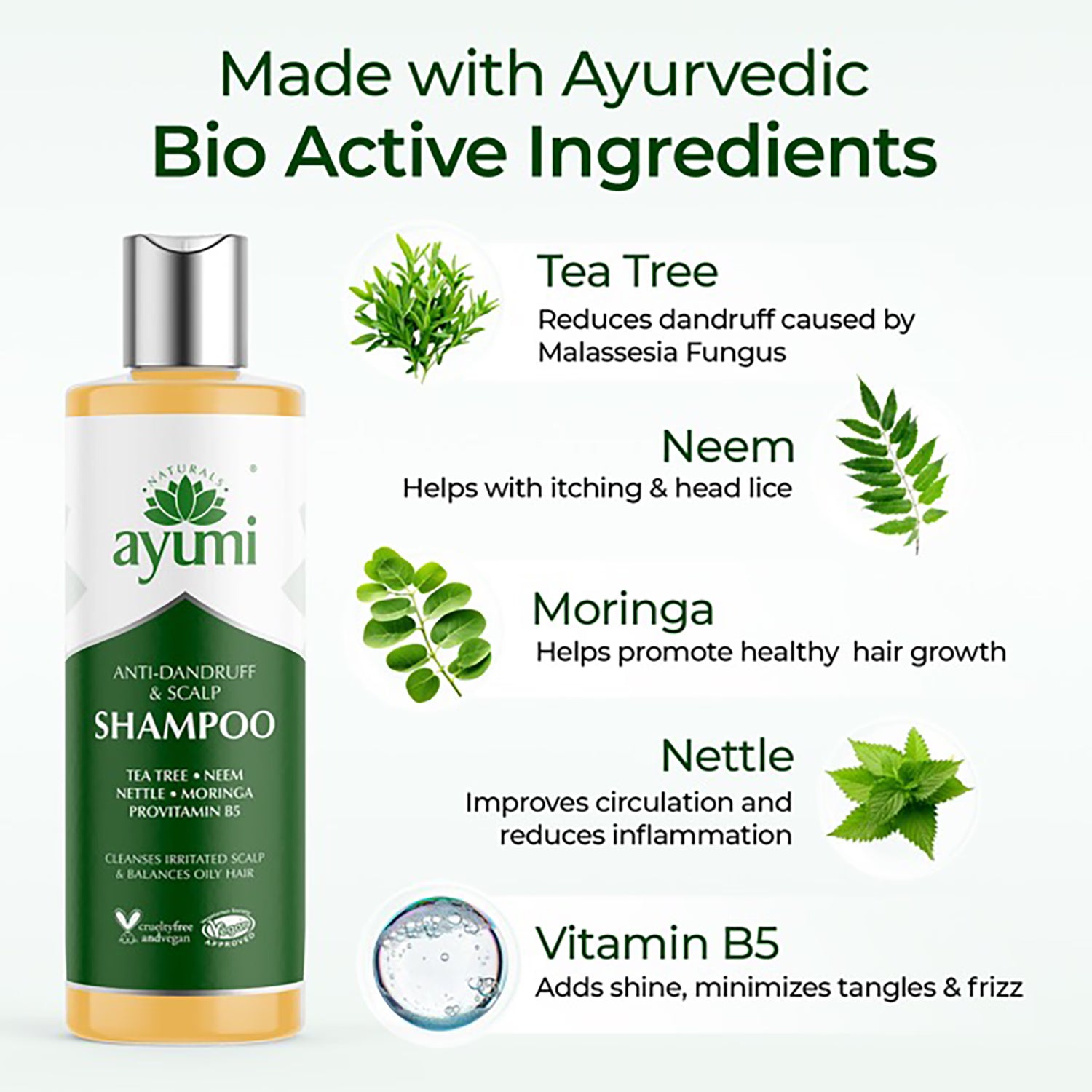Ayumi anti-dandruff scalp shampoo 250ml, imported from the UK