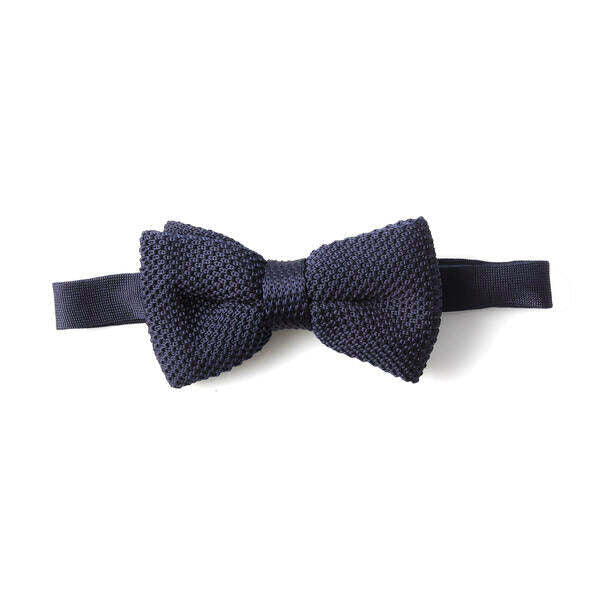 SVNX navy crochet bow tie, UK version