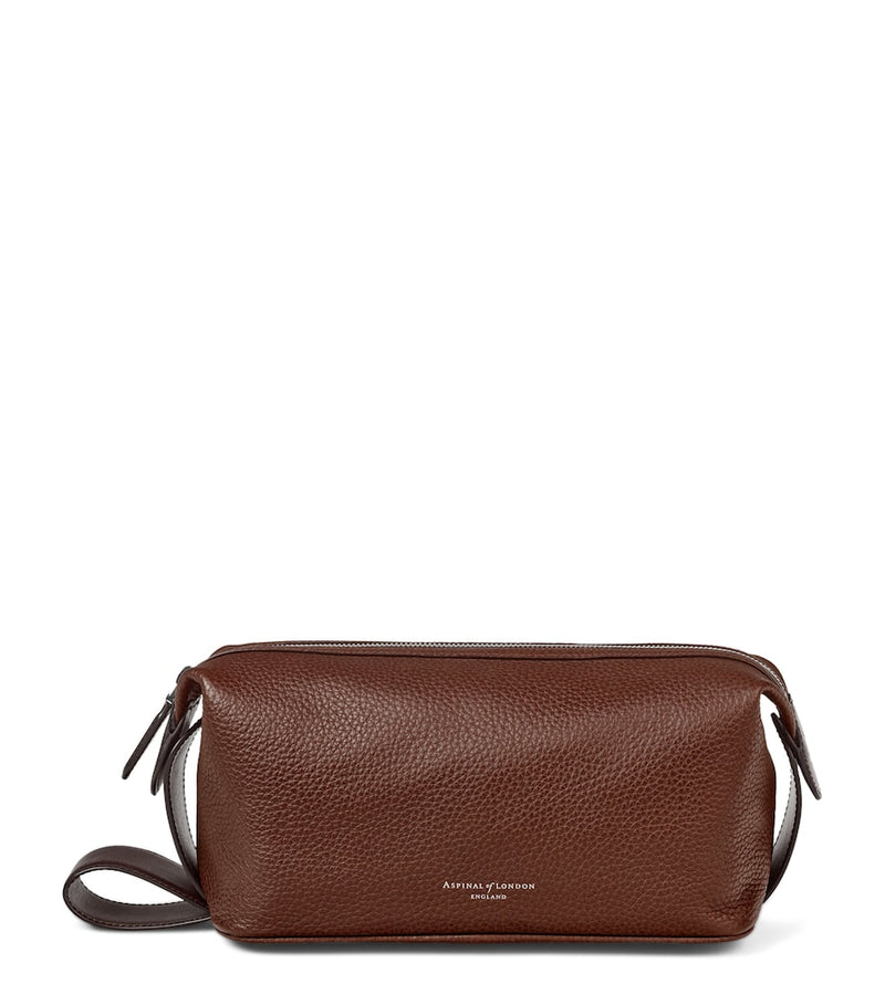 Aspinal of London Leather Reporter wash bag - British product