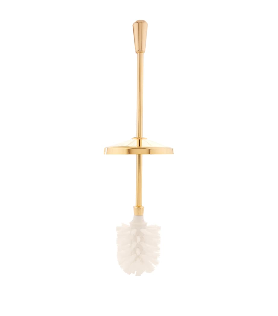 ZODIAC cylinder toilet brush stand in gold-plated brass, imported from the UK