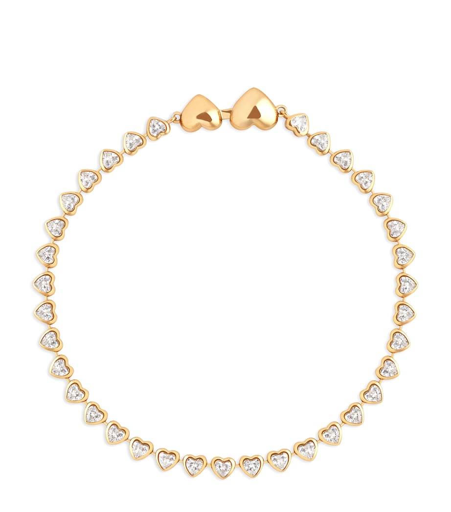 Astrid & Miyu heart tennis bracelet gold-plated, imported from the UK