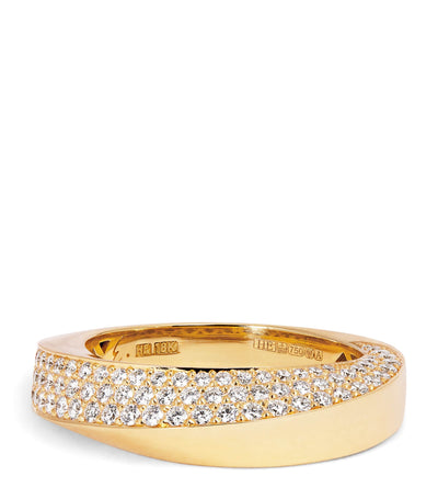 Harrods Engelbert Aurea Spira Yellow Gold and Diamond Ring- Buy online at McGrocer