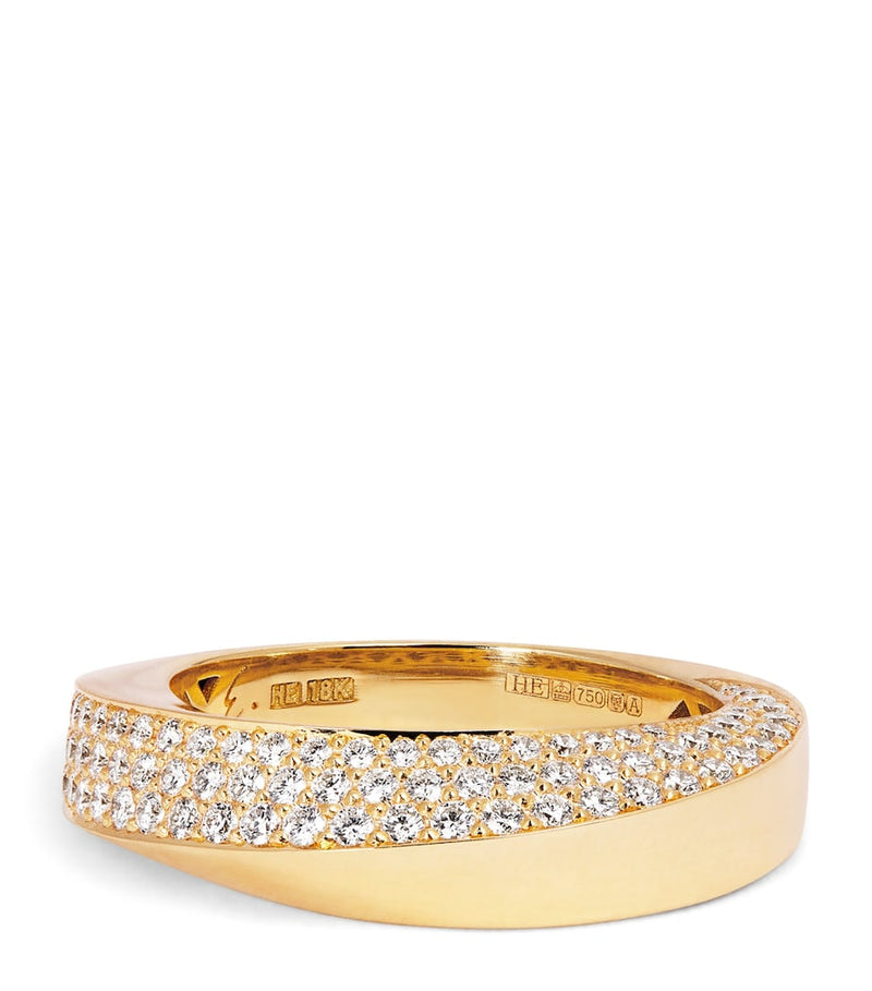 Engelbert Aurea Spira ring 18kt yellow gold pavé diamonds, UK version