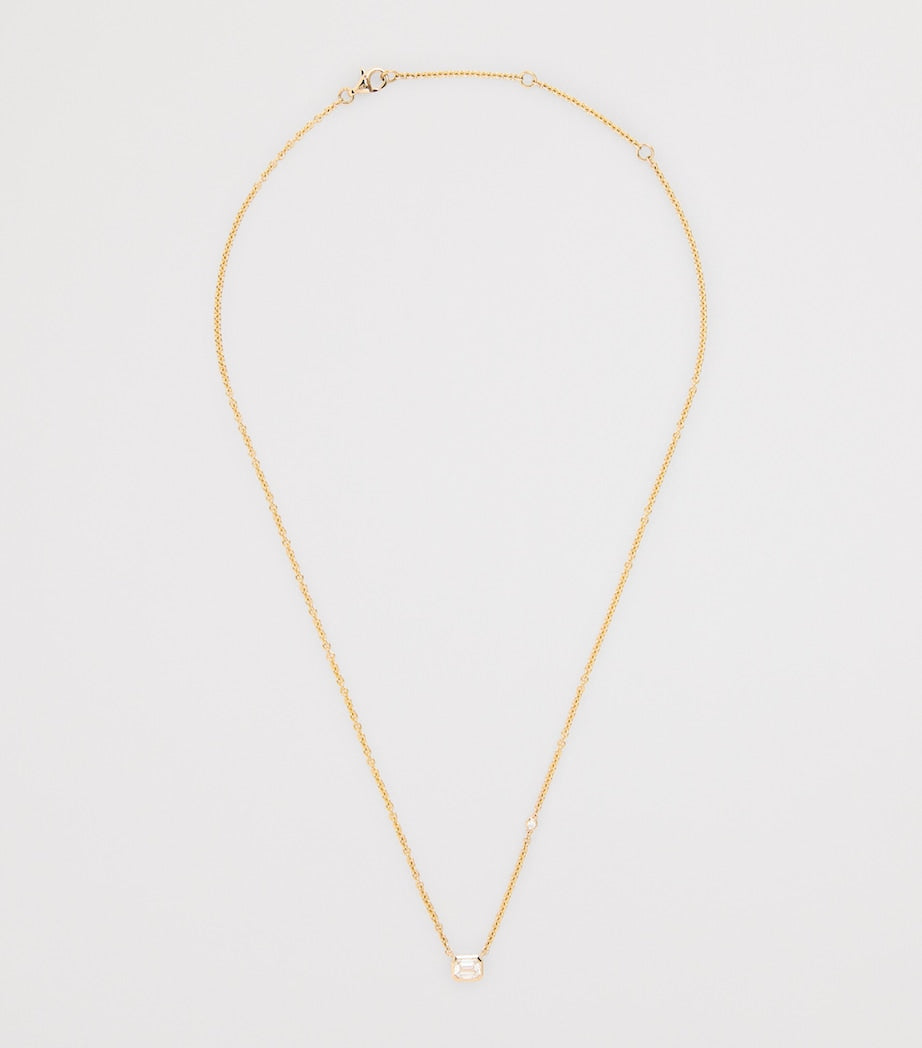 SHAY yellow gold and diamond bezel necklace (British brand)