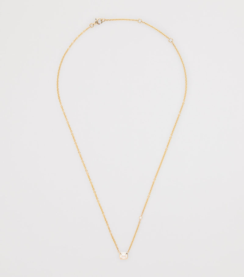 SHAY yellow gold and diamond bezel necklace (British brand)