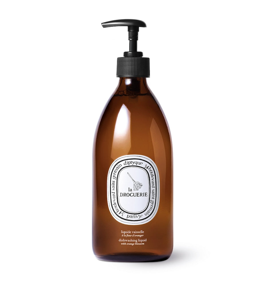 Dishwashing Liquid with Orange Blossom, Mandarin and Basil Fragrance in Refillable Glass Bottle 500ml