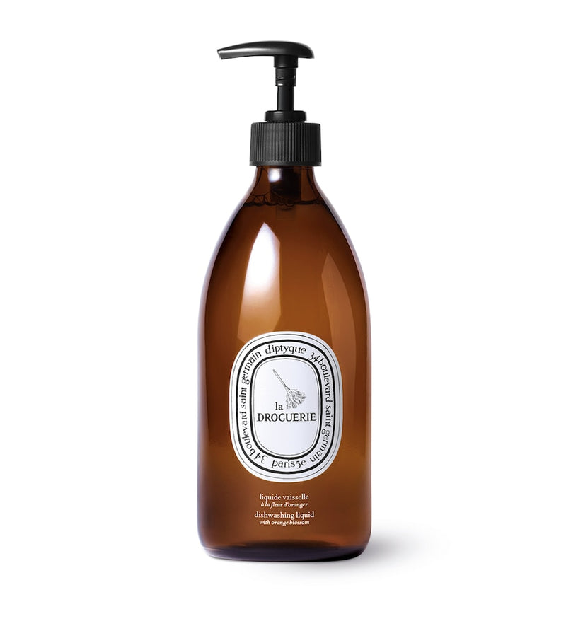 Dishwashing Liquid with Orange Blossom, Mandarin and Basil Fragrance in Refillable Glass Bottle 500ml