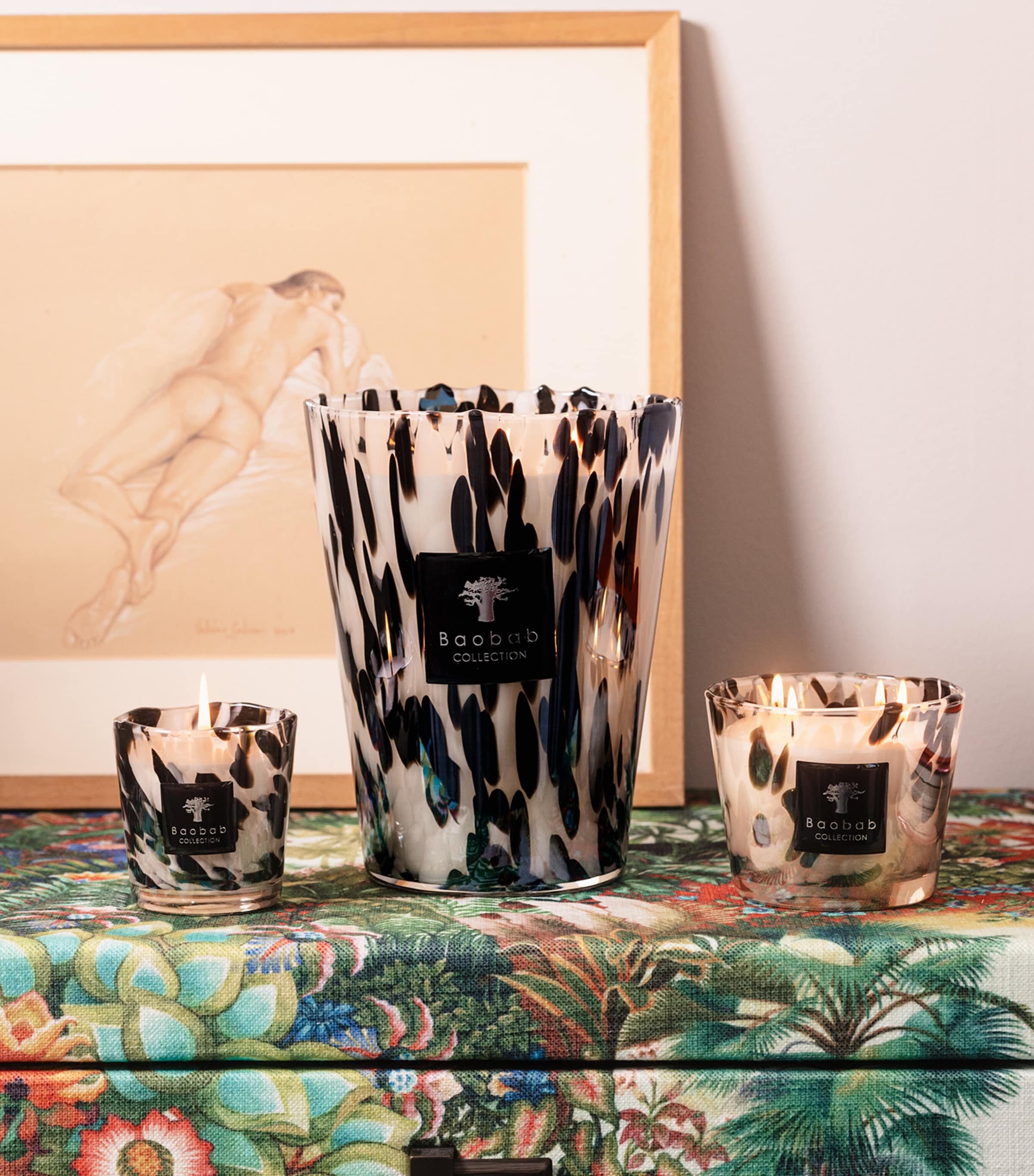 Baobab Collection Black Pearls candle 10cm - British product