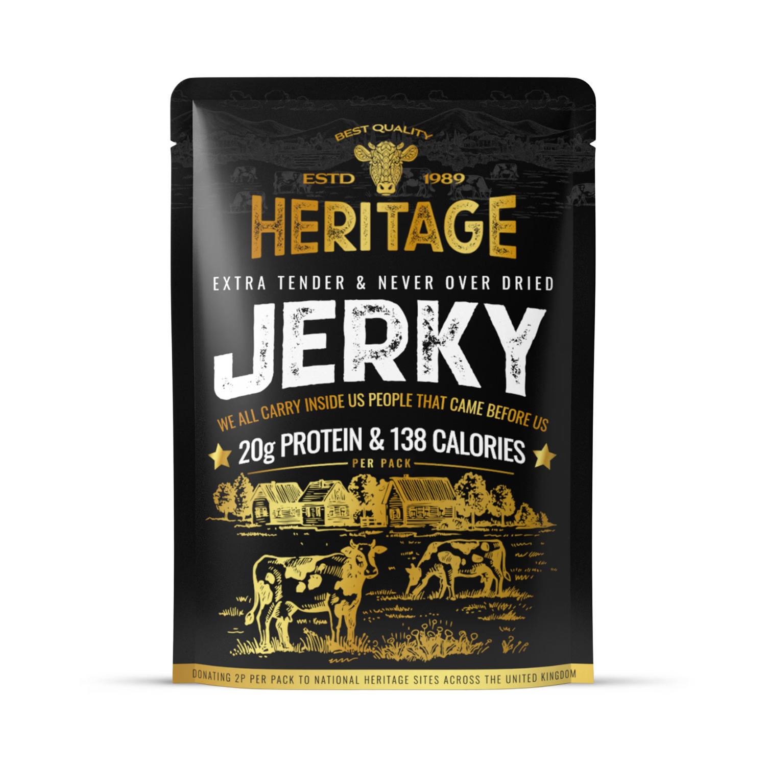 Heritage beef jerky 25g, imported from the UK