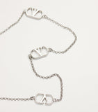 Valentino Garavani faux pearl double-layered VLogo necklace, UK version