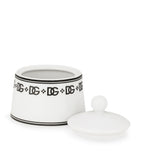 Dolce&Gabbana Casa porcelain sugar bowl with lid, 10cm diameter - British product