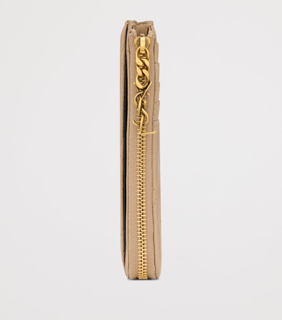 Saint Laurent matelassé zip-up card holder - British product