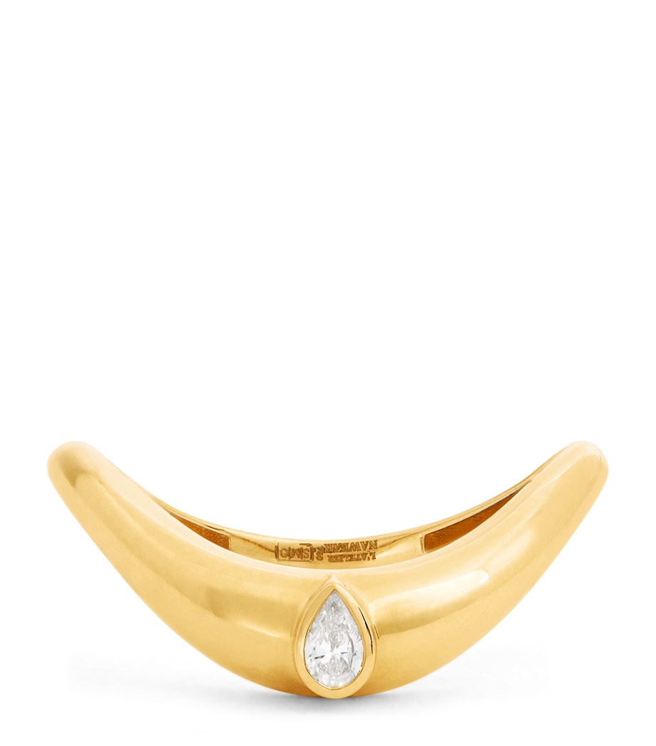L'Atelier Nawbar yellow gold diamond stackable ring (British brand)