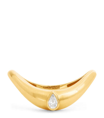 Harrods L'Atelier Nawbar Yellow Gold and Diamond Boa Stackable Ring- Buy online at McGrocer