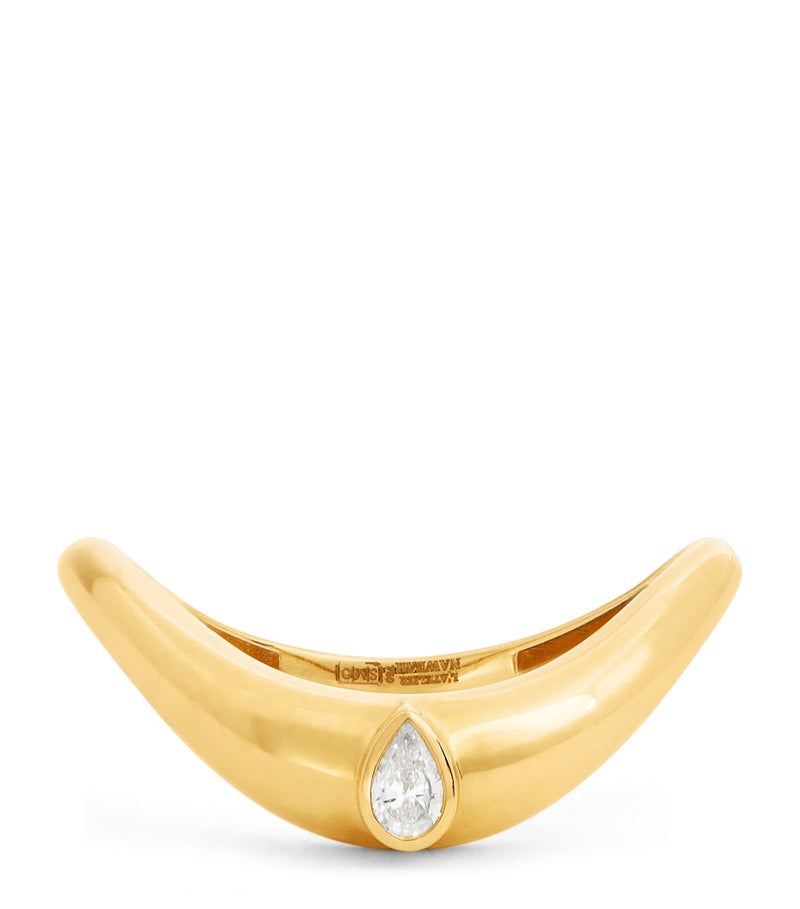 L'Atelier Nawbar yellow gold diamond stackable ring (British brand)