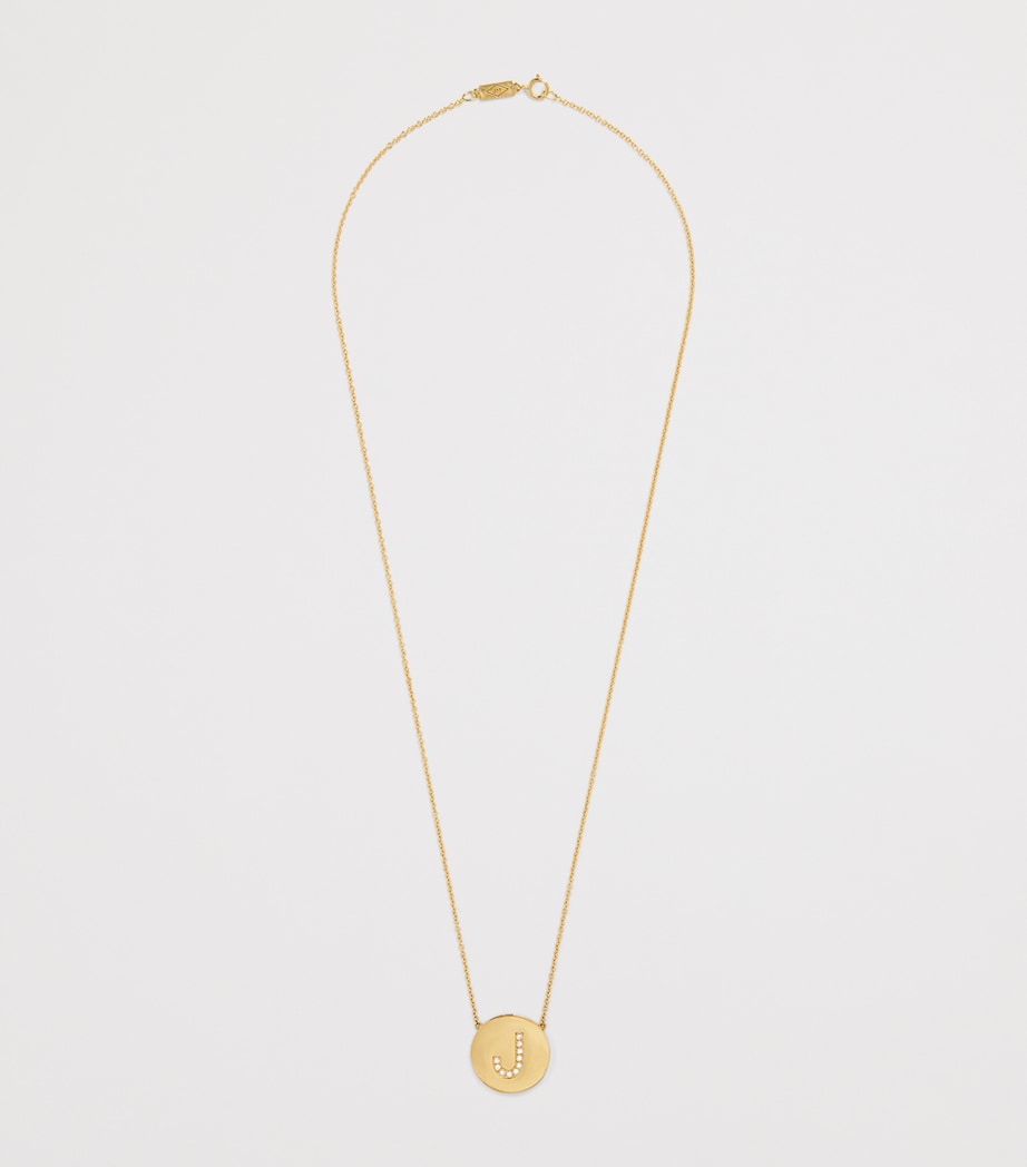 Jennifer Meyer alphabet J diamond necklace, UK version