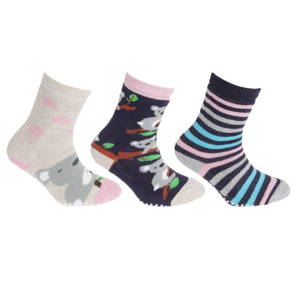 FLOSO rens Girls Cotton Rich Gripper Socks (3 Pairs) (6-8.5) GOODS Superdrug   