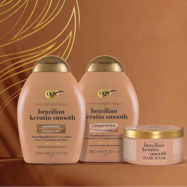 OGX Ever Straightening Brazilian Keratin Shampoo 385ml, imported from the UK