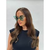 SVNX butterfly sunglasses with crystal detail in green - British product