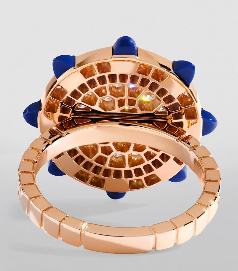 Marli New York rose gold diamond lapis lazuli ring - British product