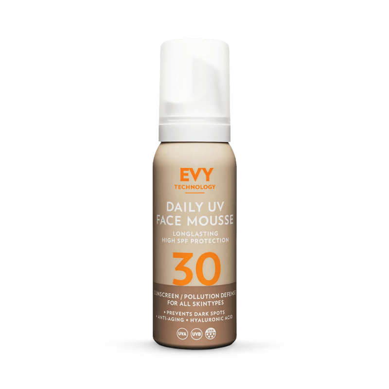 EVY Daily UV Face Mousse SPF30 sunscreen (British brand)