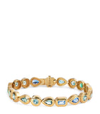 Azlee yellow gold emerald sapphire staircase bracelet, UK version