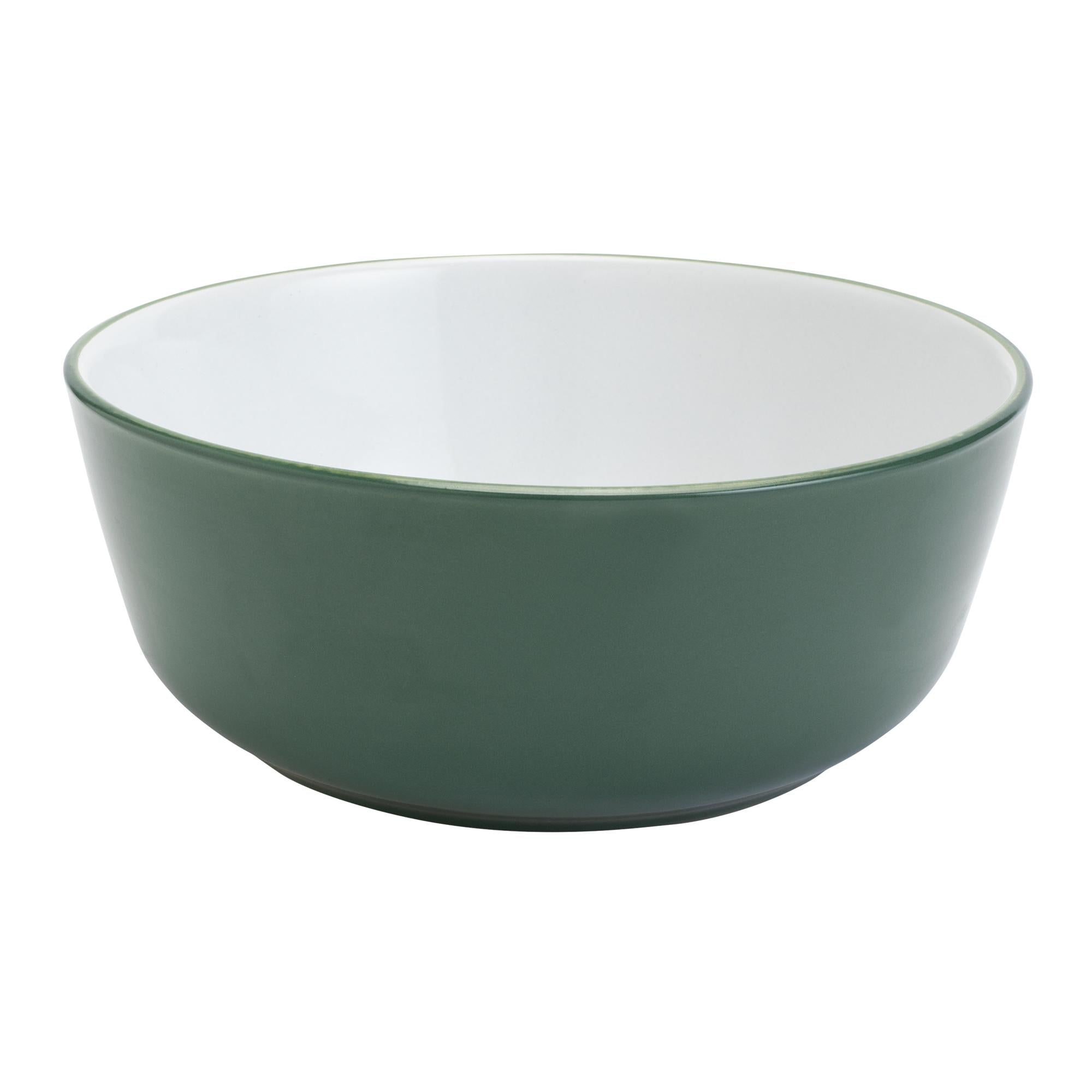 Habitat Two Tone Cereal Bowl White Green GOODS Sainsburys   