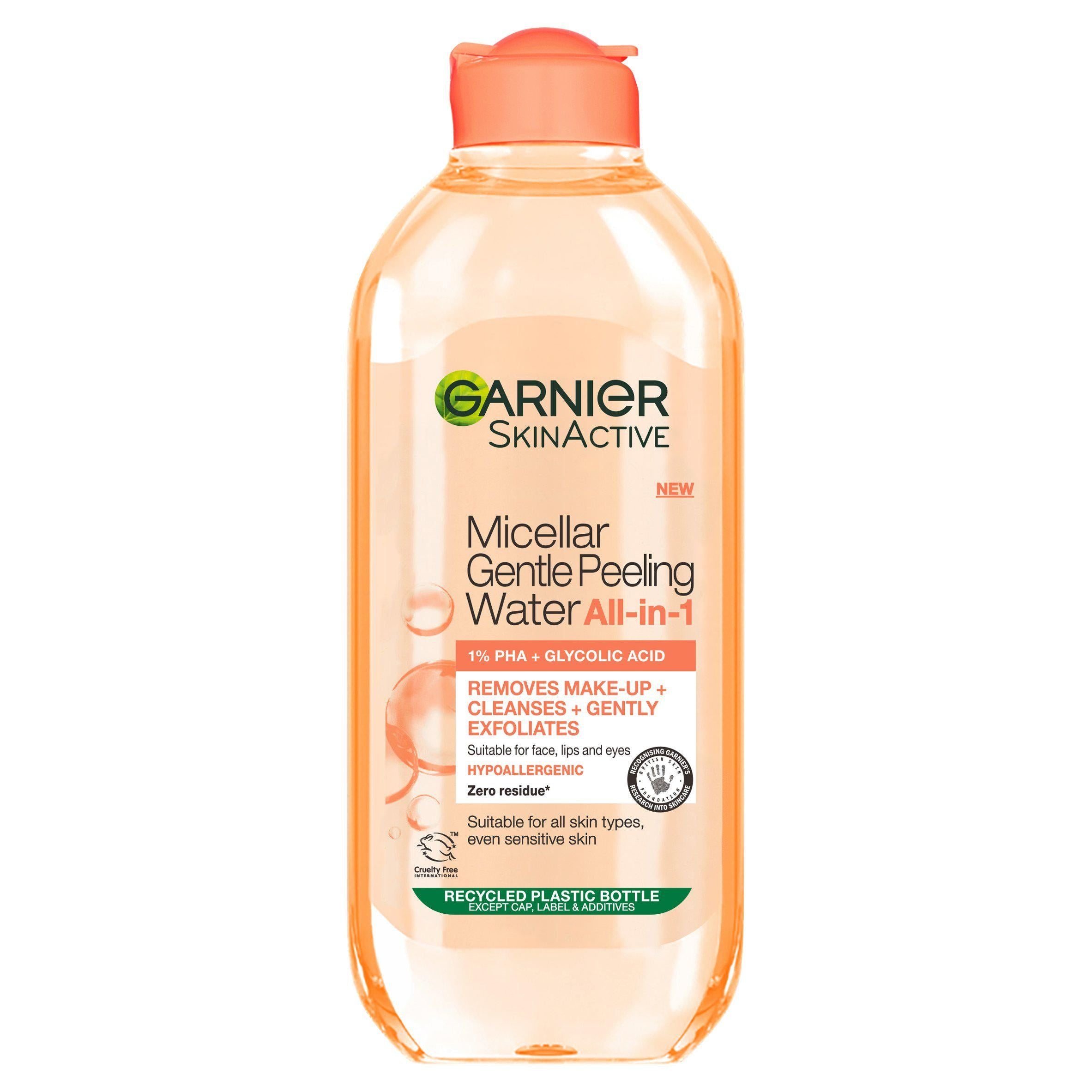 Garnier Micellar Gentle Peeling Water Makeup Remover 1% PHA & Glycolic Acid 400ml GOODS Sainsburys   