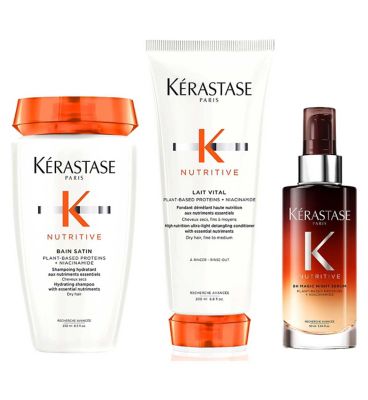 Kérastase Nutritive Shampoo, Conditioner & Hair Serum Set, Hydrating Routine for Dry Hair Lacking Nutrition Trio GOODS Boots   