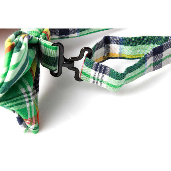 SVNX check print bow tie multi green - British product