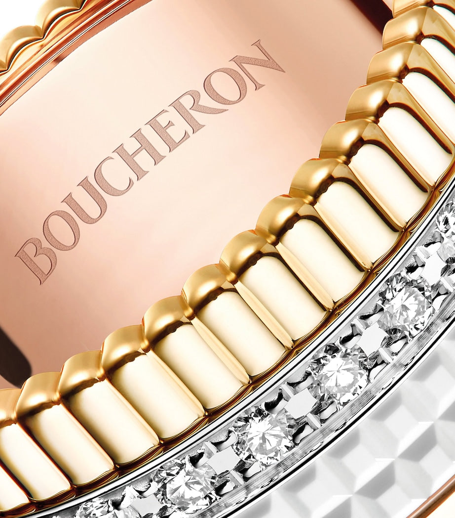 Boucheron Quatre White Edition ring 18k gold diamonds (British brand)