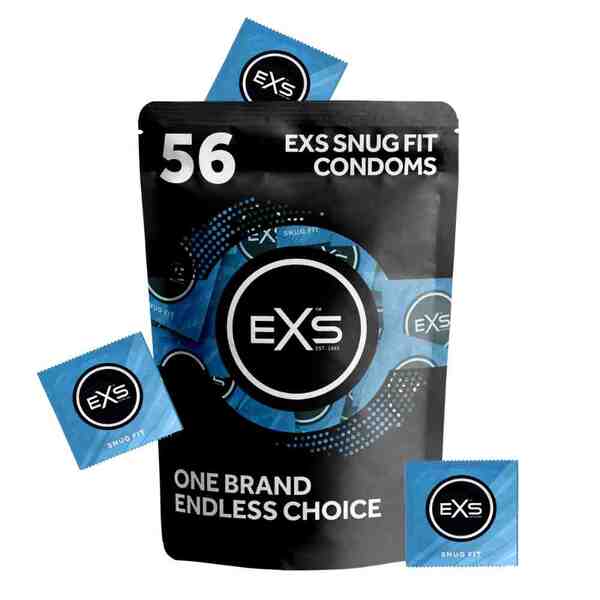 EXS Snug Fit 49mm Condoms | Premium Quality | Vegan | 56 Pack