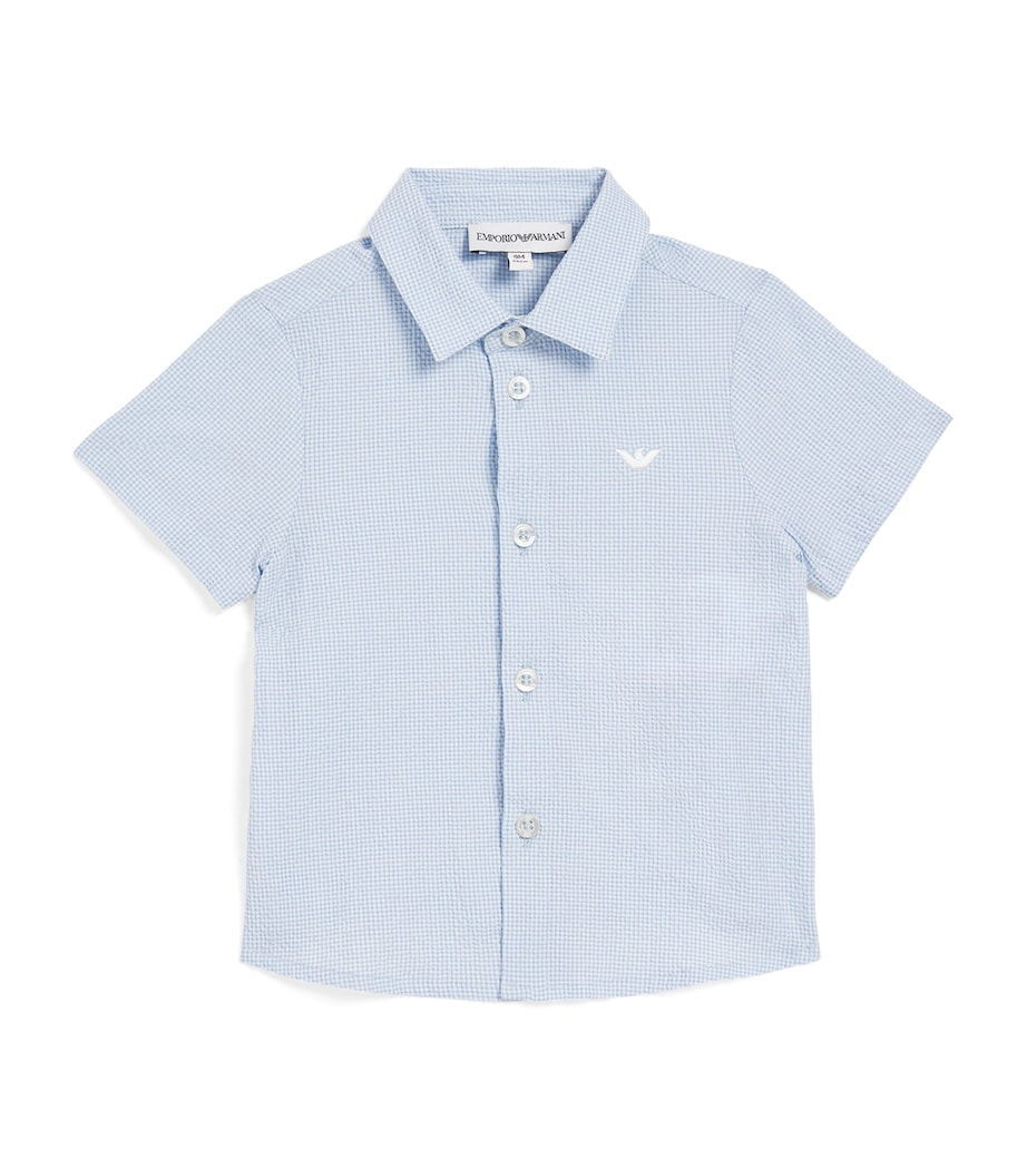 Emporio Armani kids cotton-blend seersucker shirt 6-36 months - British product