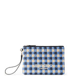 Jimmy Choo raffia logo pouch, imported from the UK