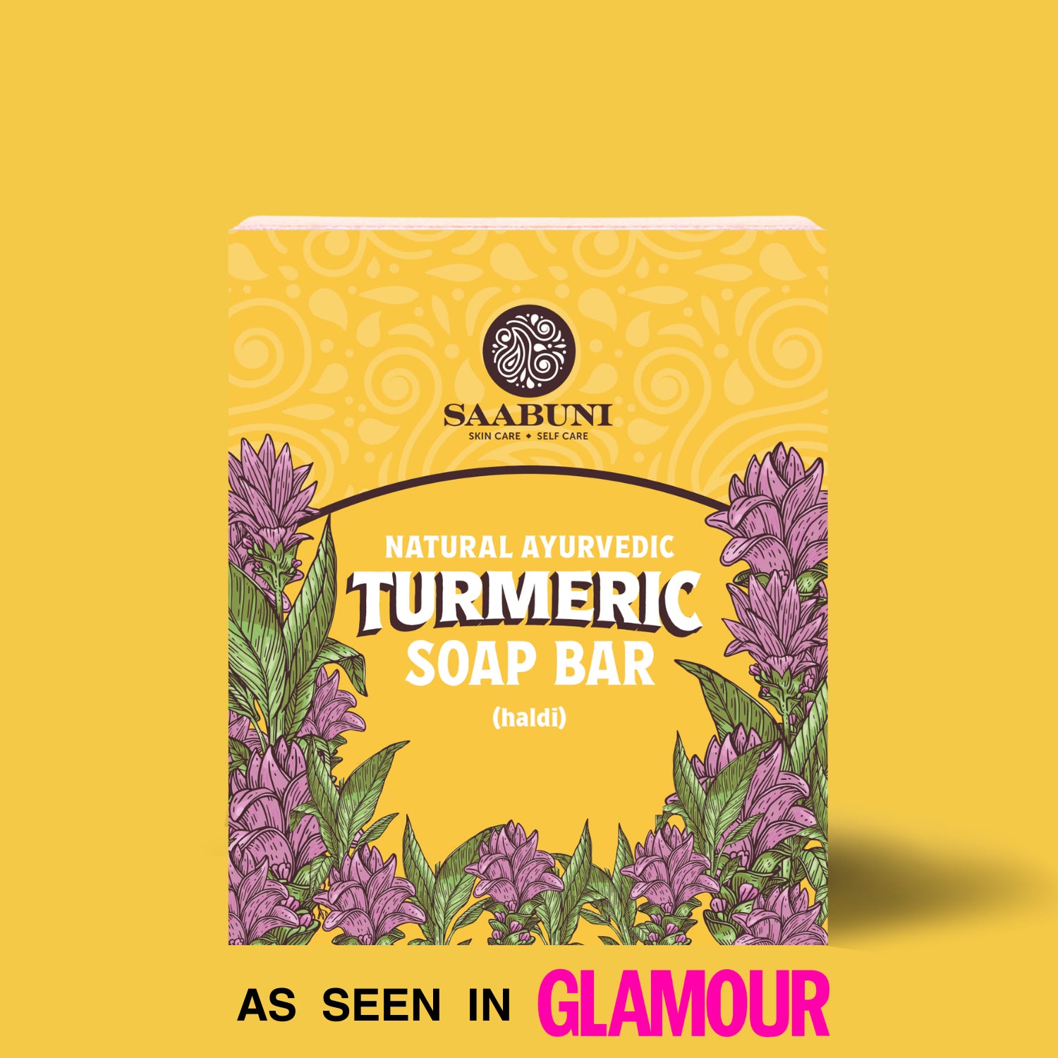 Saabuni turmeric hand and body soap bar 90g, imported from the UK