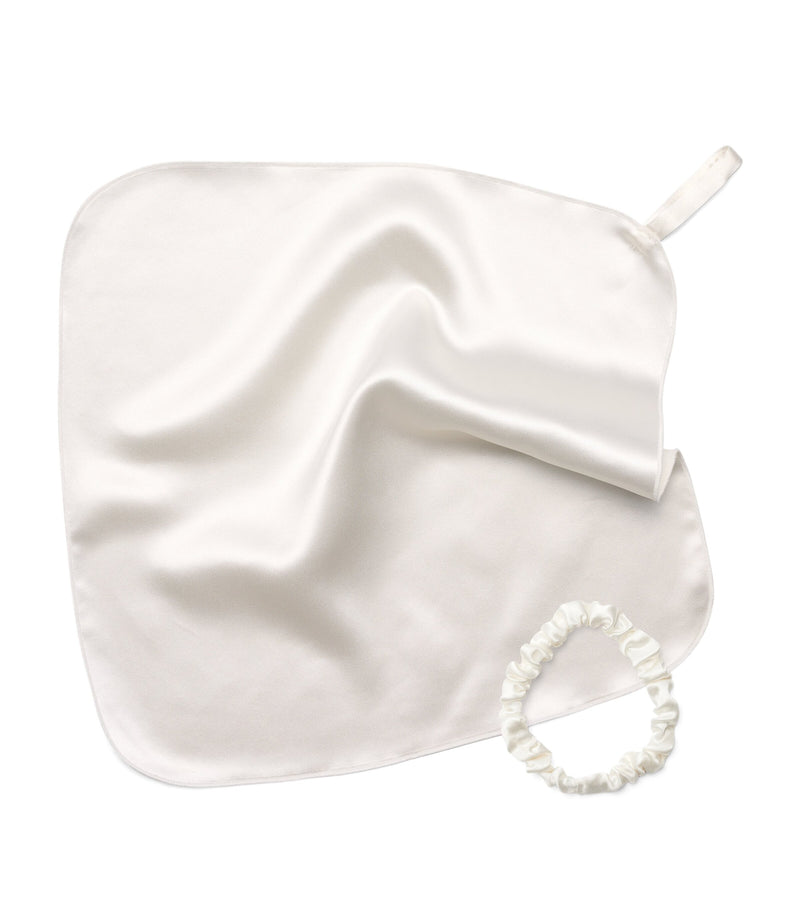 HYOUMANKIND silk face cloth and hair tie bundle, UK version