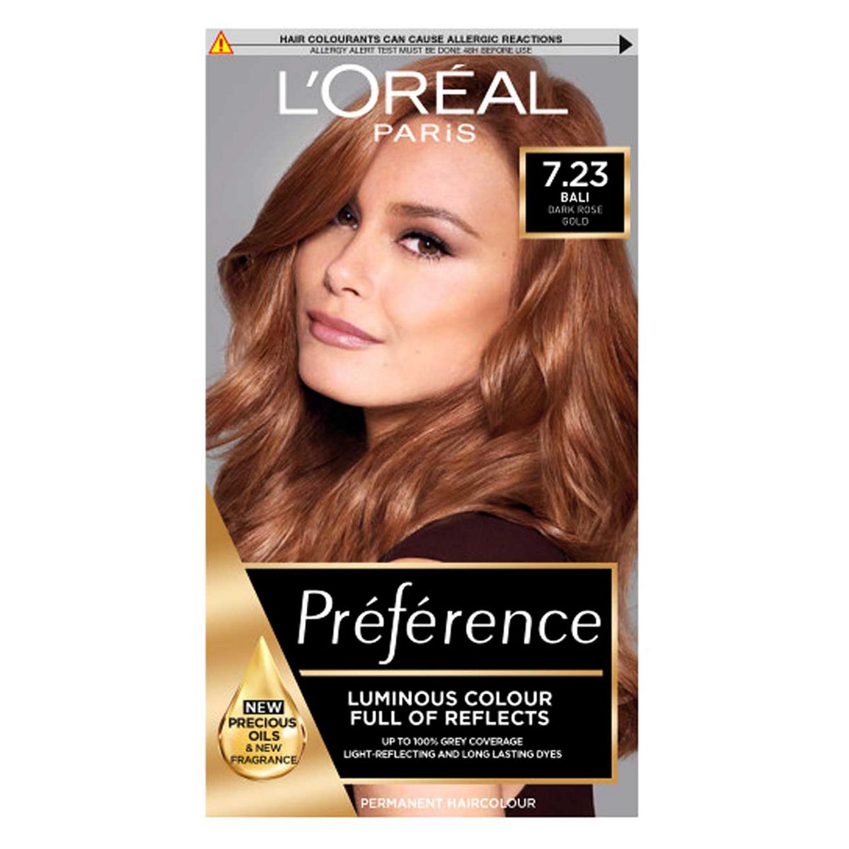 L’Oréal Paris Preference Permanent Hair Dye, Luminous Colour, Dark Rose Gold 7.23 GOODS Boots   