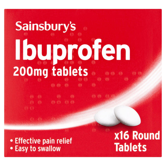 Sainsbury's Ibuprofen Tablets x16 200mg pain relief Sainsburys   