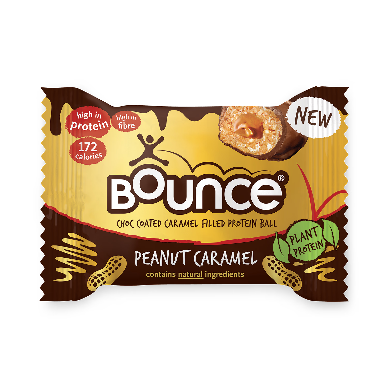 Bounce chocolate protein ball with caramel peanut filling 40g - British product