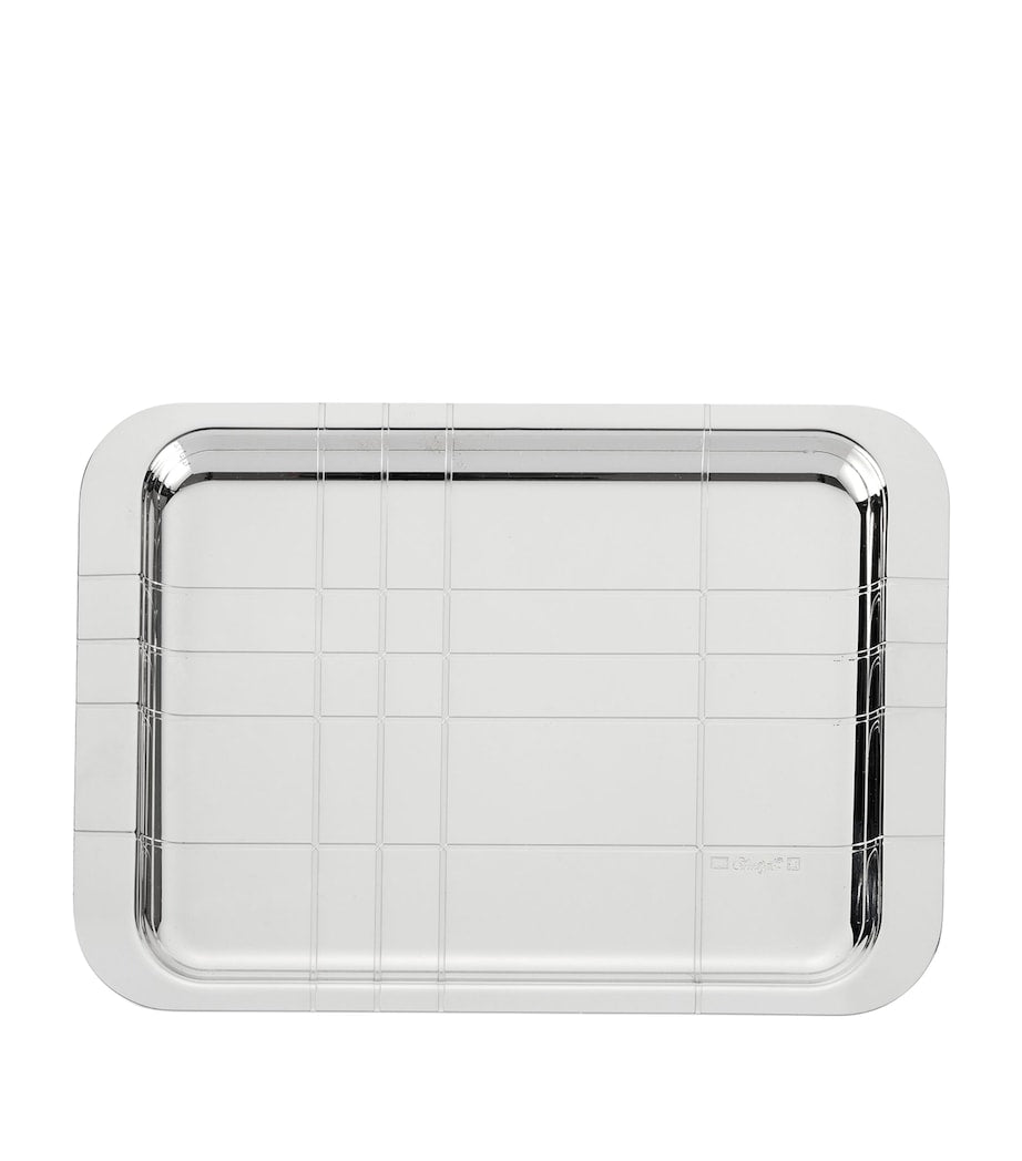 Christofle Graphik silver-plated tray 22cm x 16cm (British brand)