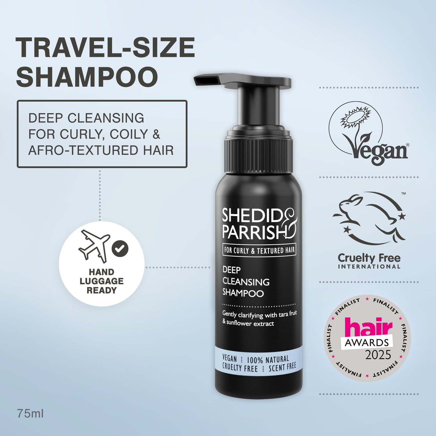 Shedid & Parrish travel gift set for curly hair care, imported from the UK