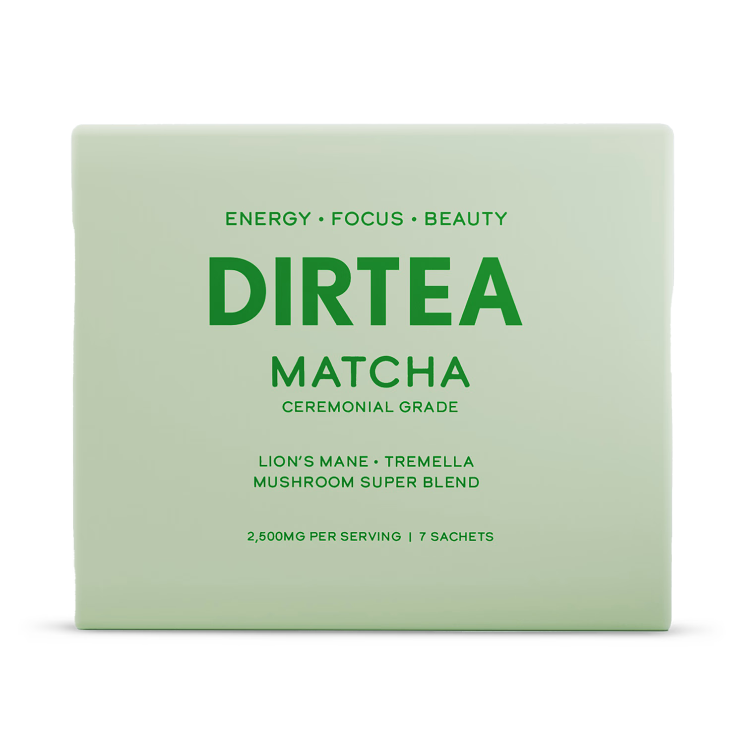 DIRTEA matcha mushroom super blend 7 sachets, imported from the UK