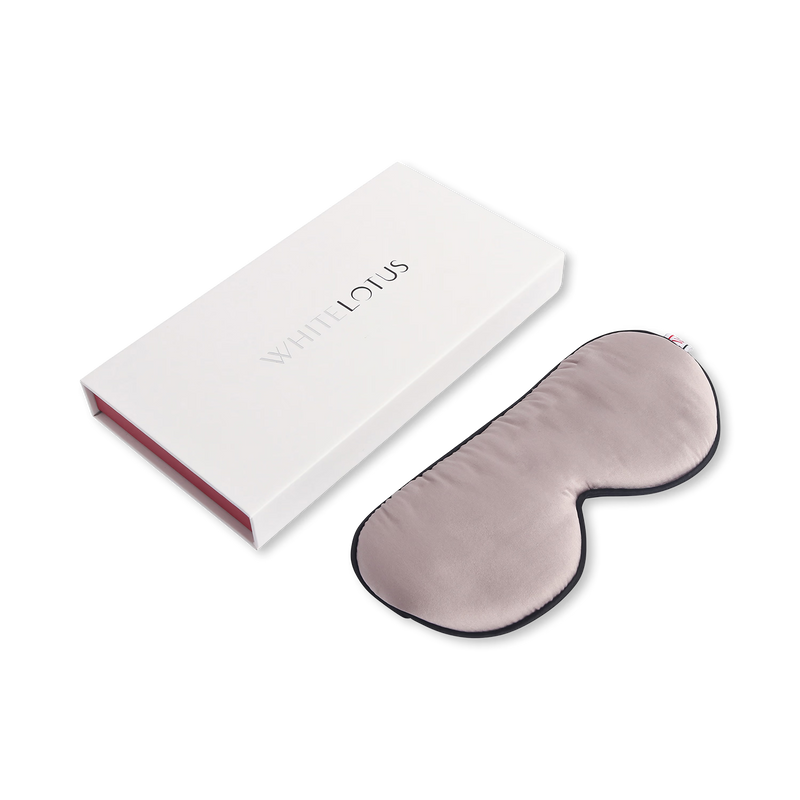 White Lotus Beauty 100% mulberry silk sleep mask, imported from the UK