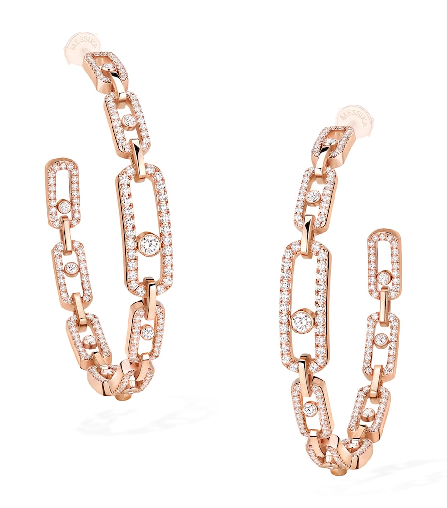 Messika Move Link hoop earrings pink gold diamond 2.12ct, UK version